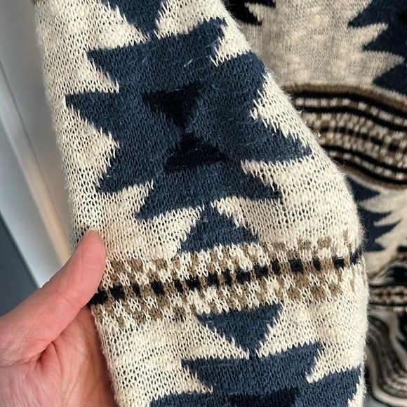 Faherty Southwestern Paloma Cardigan Sweater Duster Ombré Blue - Picture 11 of 15